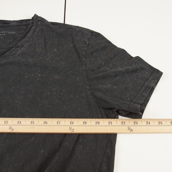 John Varvatos Reade Marble Wash V Neck Cotton T Shirt Mens Sz L - Picture 3 of 7